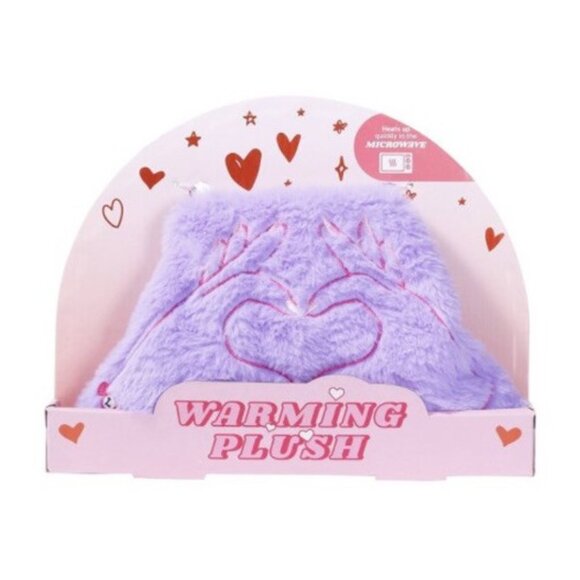 Nwt Warming Heated Plush Visitar 12” Heart Hands Purple - Picture 1 of 6